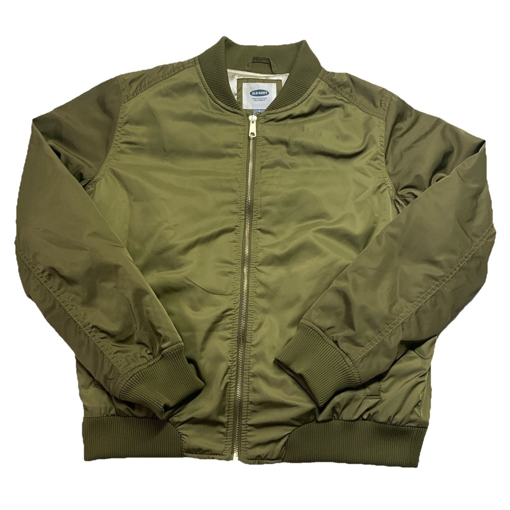 Old Navy Mens Green Puffer Jacket Full Zip Up Size L